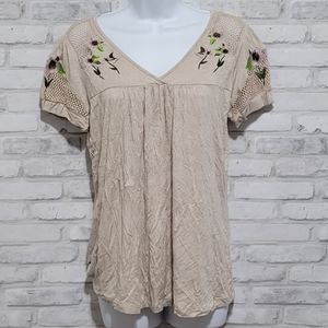Charlotte Russe Floral Embroidered Blouse